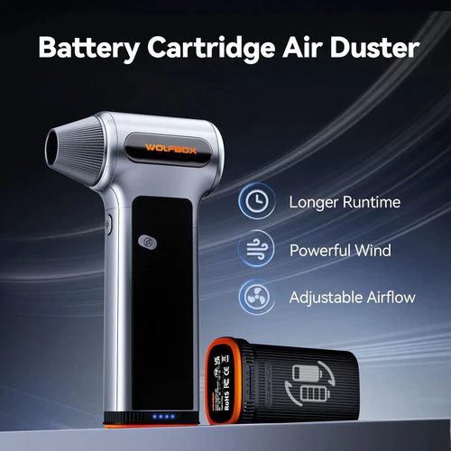 WOLFBOX MF200 Compressed Air Duster - Swappable Battery Cartridge